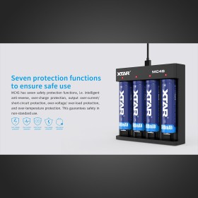 MC4S - Chargeur d'accu 4 slots - XTAR